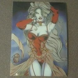 1995 Lady Death Chaos! Comics Chromium Trading Cards Series 2 II #85 Vengeance Of The Damned Pinup Subset Krome Productions Chrome Art Vintage Card