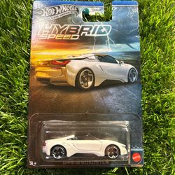 Hot Wheels 2016 Hybrid Speed BMW i8 white diecast car #BmwI8 #HybridSpeed