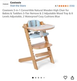 Wooden Baby High Chair with Tray