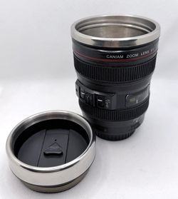 Camera Lens Coffee Mug 24-105mm Stainless Steel Travel Mug Cup 8-10 oz w/Lid