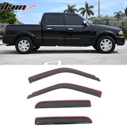 Fits 2001-2003 Ford F-150 Crew Cab 02-03 Lincoln Blackwood Window Visors In Channel