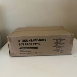 8-Tier Heavy-Duty Pot Rack – Adjustable Kitchen Organizer Stand