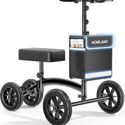 Brand new Knee Scooter for Adults Foot Injuries Ankle Surgery, Foldable Steerable Knee Walker with Dual Handbrake, Height Adjustable Handle & Knee Pad