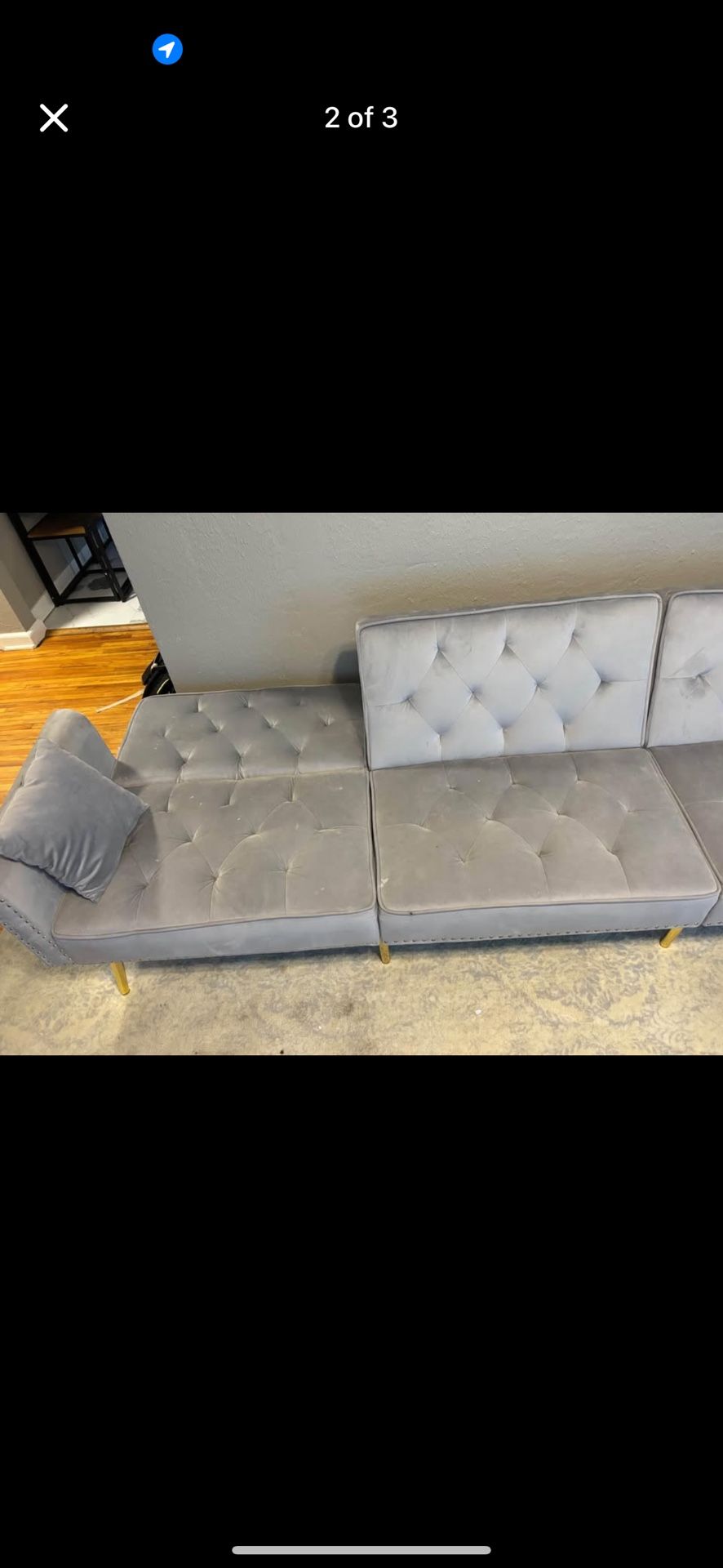 Grey Velvet couch