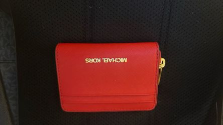 Michael Kors Red Saffiano Leather Small Wallet