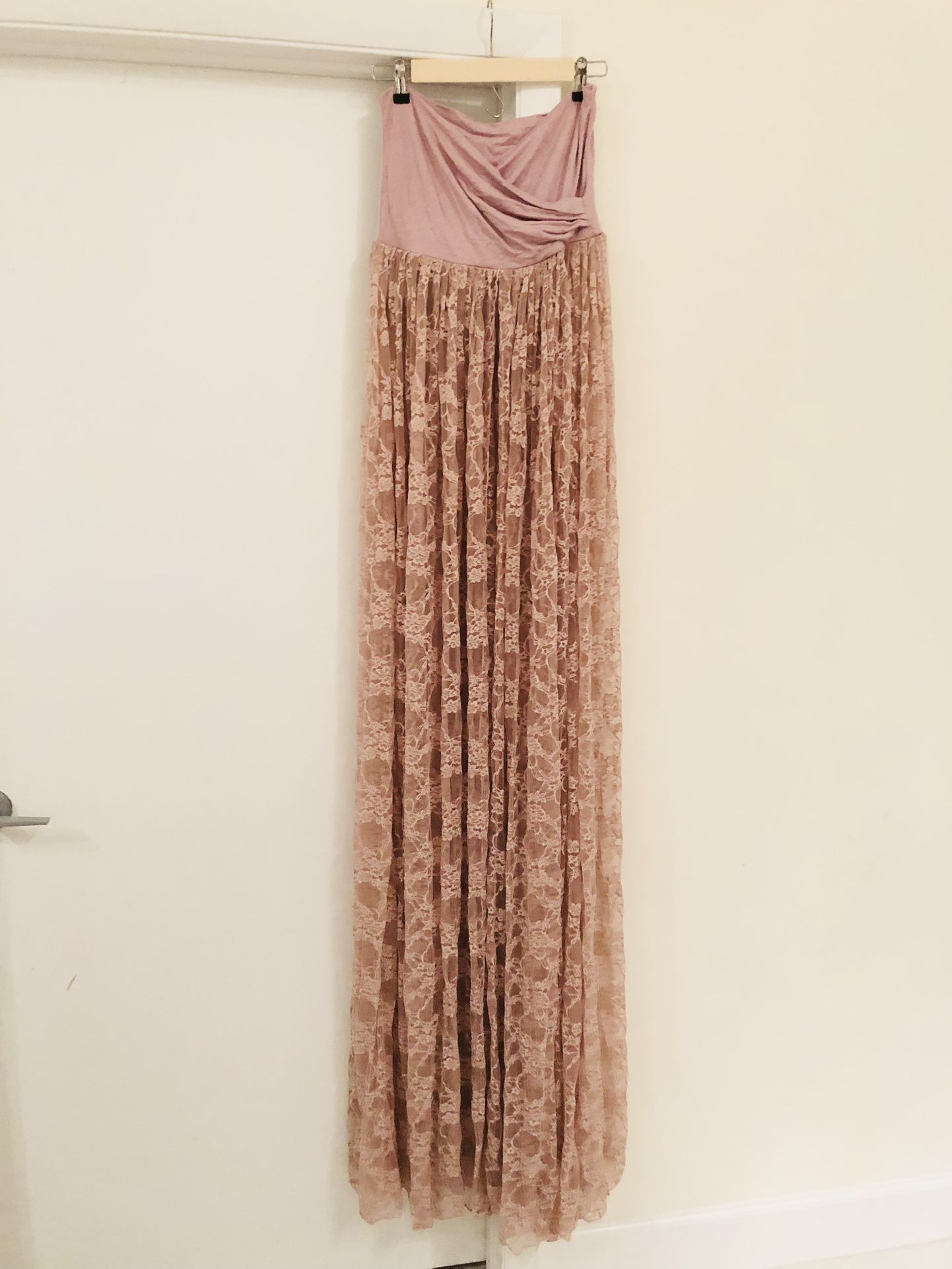 Jennifer Gown Lace Maternity Gown - Sweetheart Style- Mauve