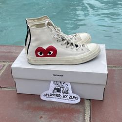 CDG x Converse White Sz 9