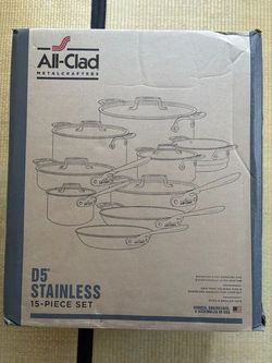All-Clad D5 Stainless-Steel 15-Piece Cookware Set - NEW NIB