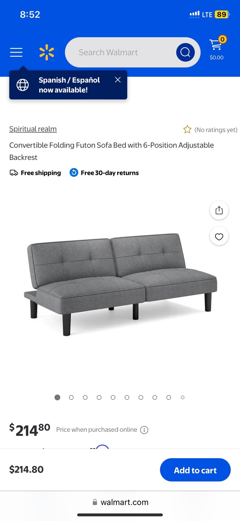 grey futon