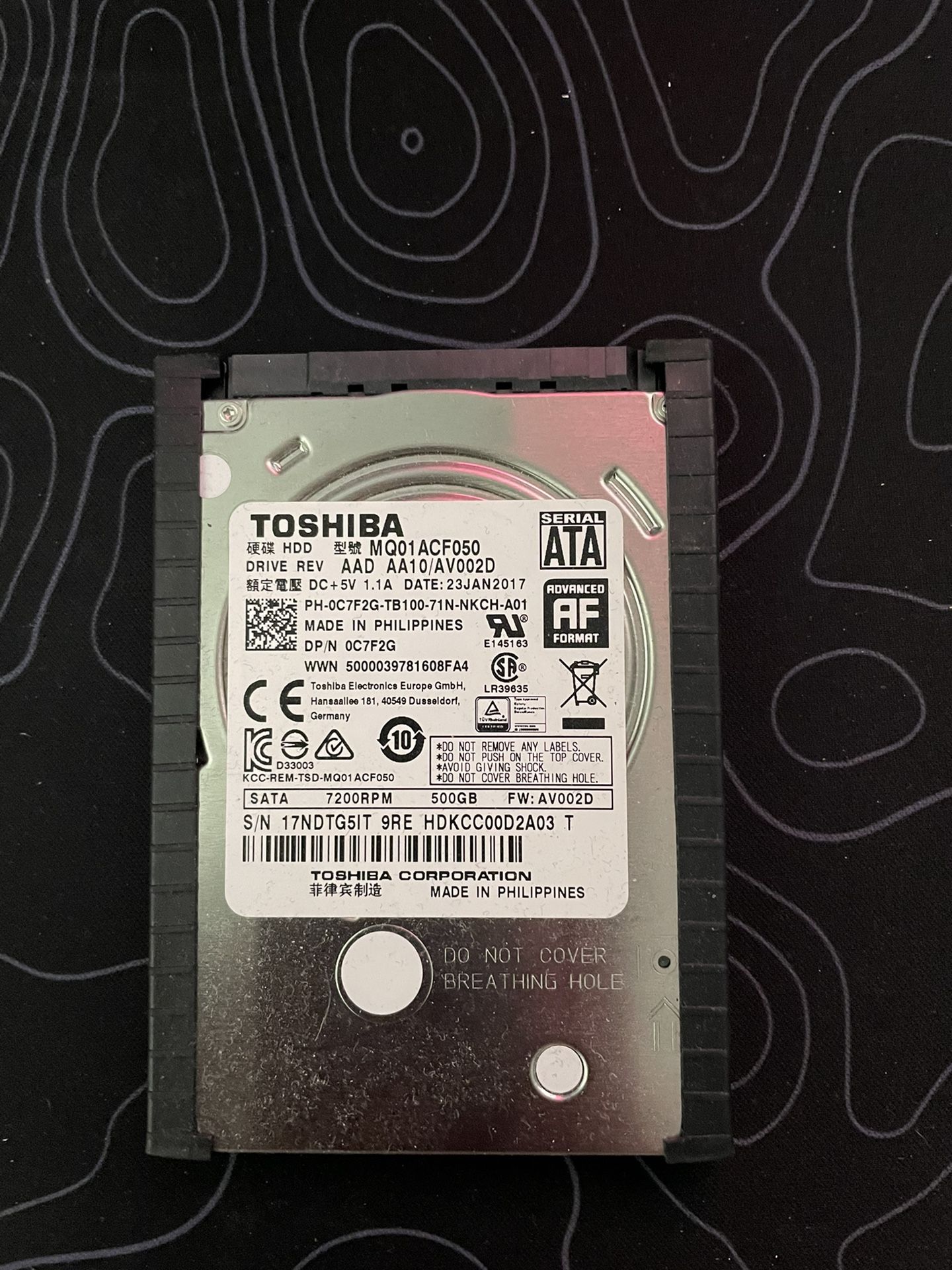 Toshiba Laptop HD 500gb