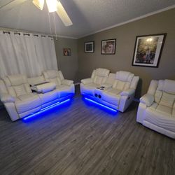 Recliners White 3 Pc 
