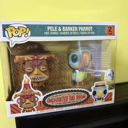 Disney Park Exclusive Enchanted Tiki Room Pele & Barker Parrot Funko POP 2 Pack