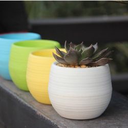 Plastic Planters,Mini Flower Pot Self Watering Planter,Indoor Flower Plant Pots Gardening Pot with Drainage 6pcs (6pcs, Multi (2.65x2.75 inch))