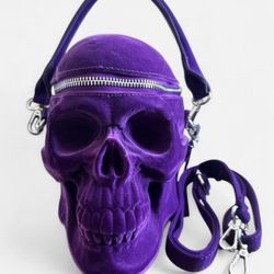 Killstar Skull Purple Velvet Bag