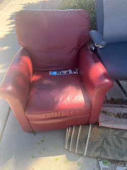 Red leather recliner