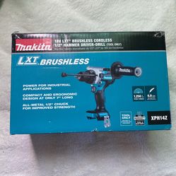 🔵⚫️Makita 18V Lithium-Ion Brushless 1/2 In. Cordless Hammer Driver Drill (Tool Only).