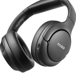 TOZO HT2 Hybrid Active Noise Cancelling Headphones, Wireless Over Ear Bluetooth Headphones, 60H Playtime, Hi-Res Audio Custom EQ via App Deep Bass Com