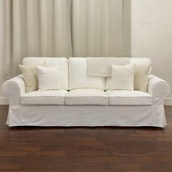 Delivery - Reupholstered Petite White EKTORP Sofa