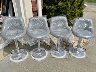 New 4 gray modern bar stools