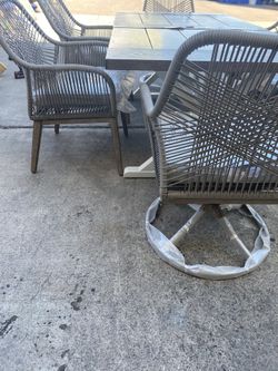 Hampton Bay Haymont 7 Piece Steel Wicker Outdoor Dining Patio Set