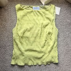 Peppermayo Bright Lime Textured Sleeveless Tank