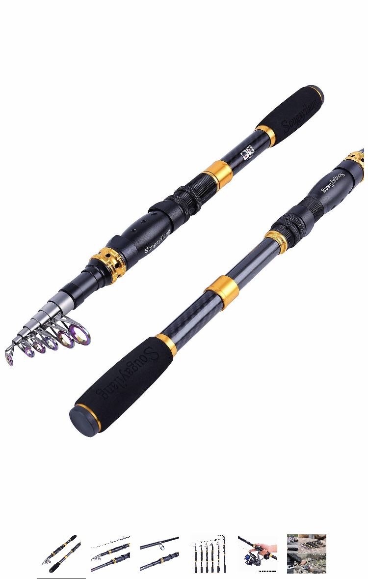 Brand new 2.4m / 7.87ft Fishing Rod - 24 Ton Carbon Fiber Ultralight Fishing Pole with CNC Reel Seat, Portable Retractable Handle, Stainless Steel Gu