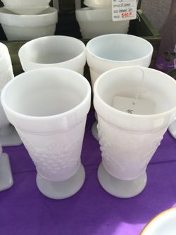 Milk glass goblets