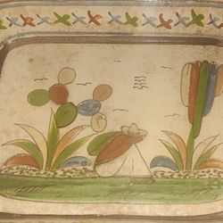 Vintage Set of 4 Mexican Pottery Hand Made & Painted Folk Art Burnish Ware