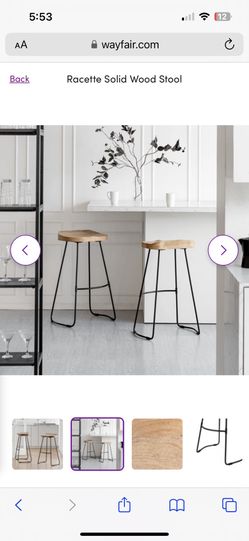 CB2 Two Wood Barstools