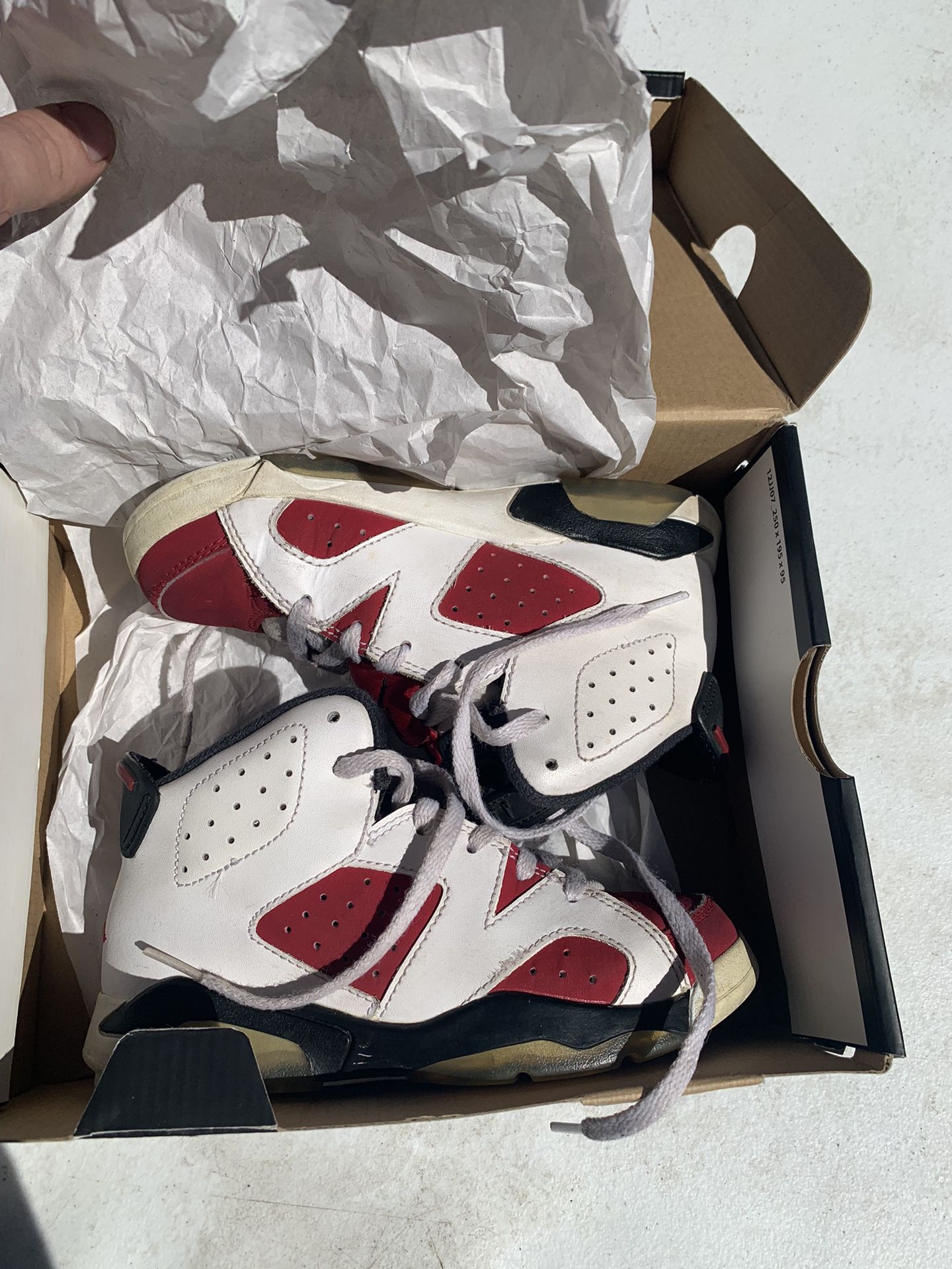 Jordan 6 Carmine Kids Size 12c