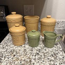Sorrento by Debby Segura 6-piece Stoneware Kitchen Canister Set - Vintage