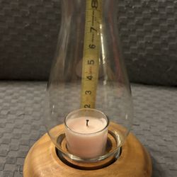 Candle Holder With Hurricane Glass