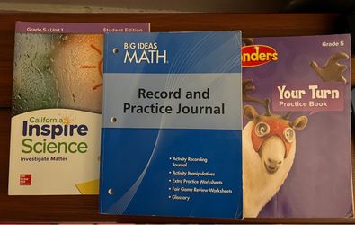 Grade 5 School Books Bundle — Science, Math & Wonders Practice Books (3 Books)