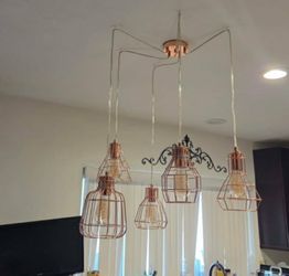 Still Available.....5-Light Metallic Copper Bell Shaped Pendan