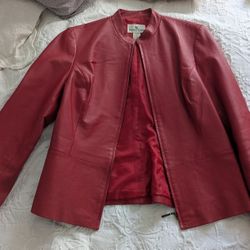 Red Leather Lined Jacket
