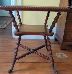 Antique Barley Twist Two-Tier Side Table