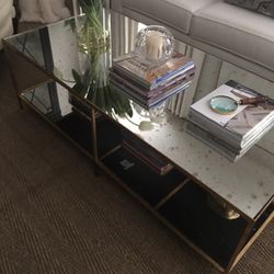 Ethan Allen Antique Glass And BrassCoffee table