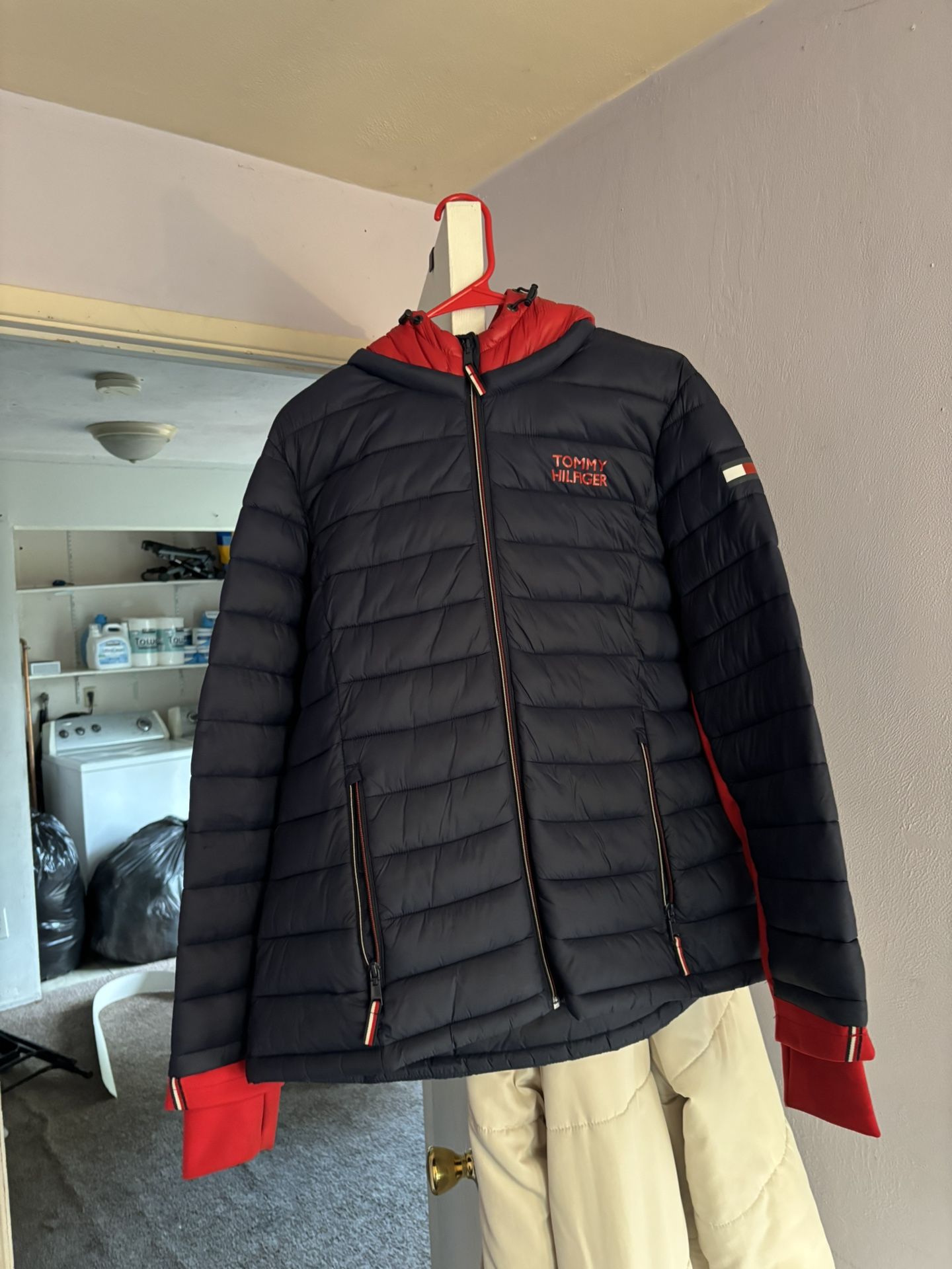 Tommy Hilfiger Puffer Jacket - Navy Blue and Red 
