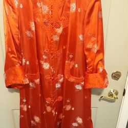 Silk Embroideted red Chinese robe