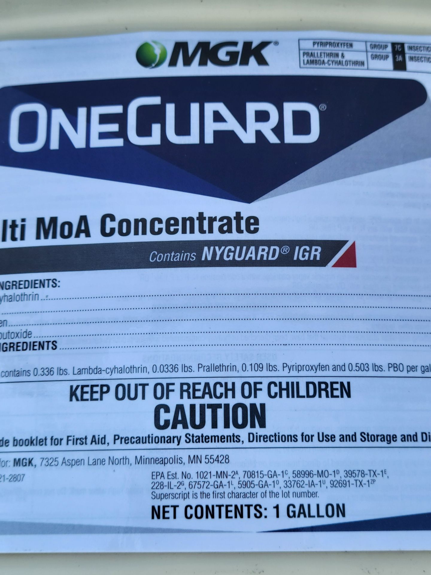OneGuard Insecticide