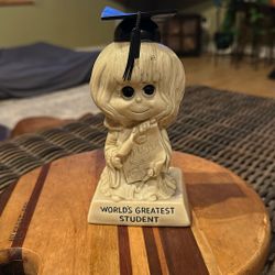 Rare Vintage  1979 Worlds Greatest Student Figurine Graduation Cap Gown Holding Diploma 5"