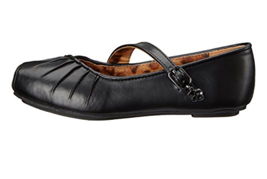 Jessica Simpson Elizabella Flat (Little Kid/Big Kid), Black, 4