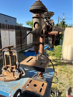 Vintage Rockwell 15” 1/3 HP Press Drill and Reed Pipe Vise
