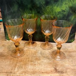 Pink Depression Glass Set Of 4