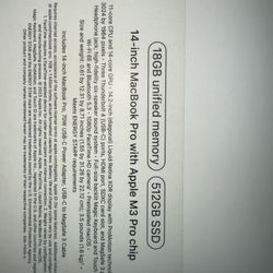 2024 MacBook Pro M3 Pro 14”