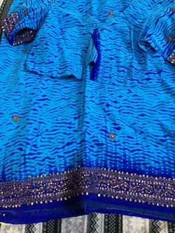 Saree: Beautiful Embroidered Saree With Blouse .