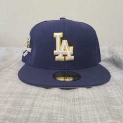 1/4 Los Angeles Dodgers Hat 50th Anniversary Patch
