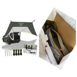 SUV Tent Car Tailgate Awning - UPF 50++ Auto Canopy Shade for Outdoors, Camping, Travel Adventure - Automobile Waterproof Sun Shelter (Poles are Not I