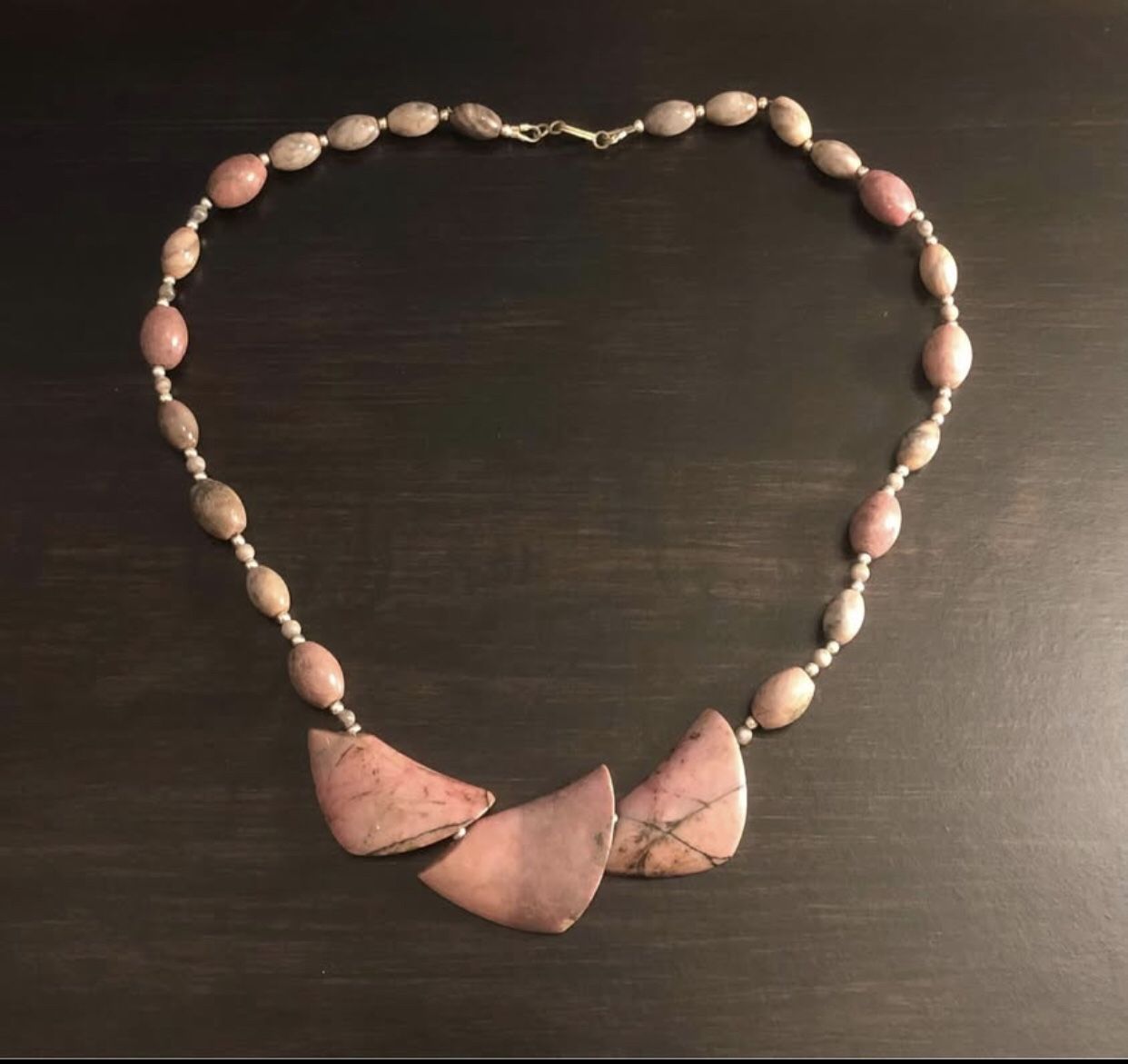 (925) Sterling silver and Natural Rhodolite Handmade Cindy Westman Original (20 inch)