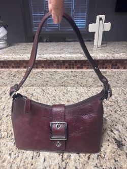 Wilsons Leather shoulder purse dark brown